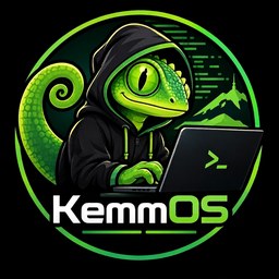 Variante du logo KemmOS, style néon terminal